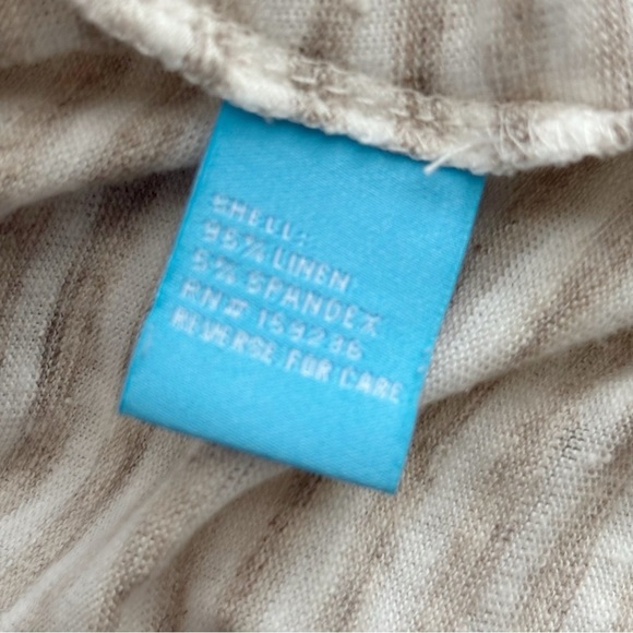 J. McLaughlin Brynn Linen Tan Striped Shirt XL - Picture 7 of 9